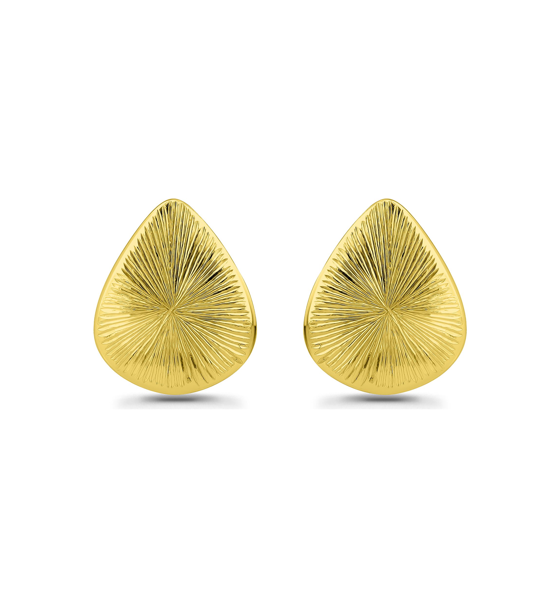 Sterling Silver Teardrop Starburst Etched Stud Earrings