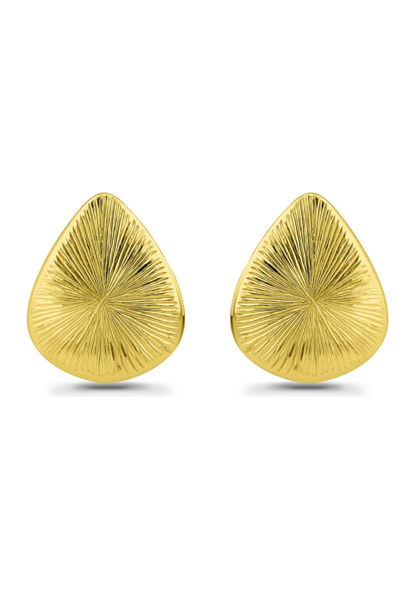 Sterling Silver Teardrop Starburst Etched Stud Earrings