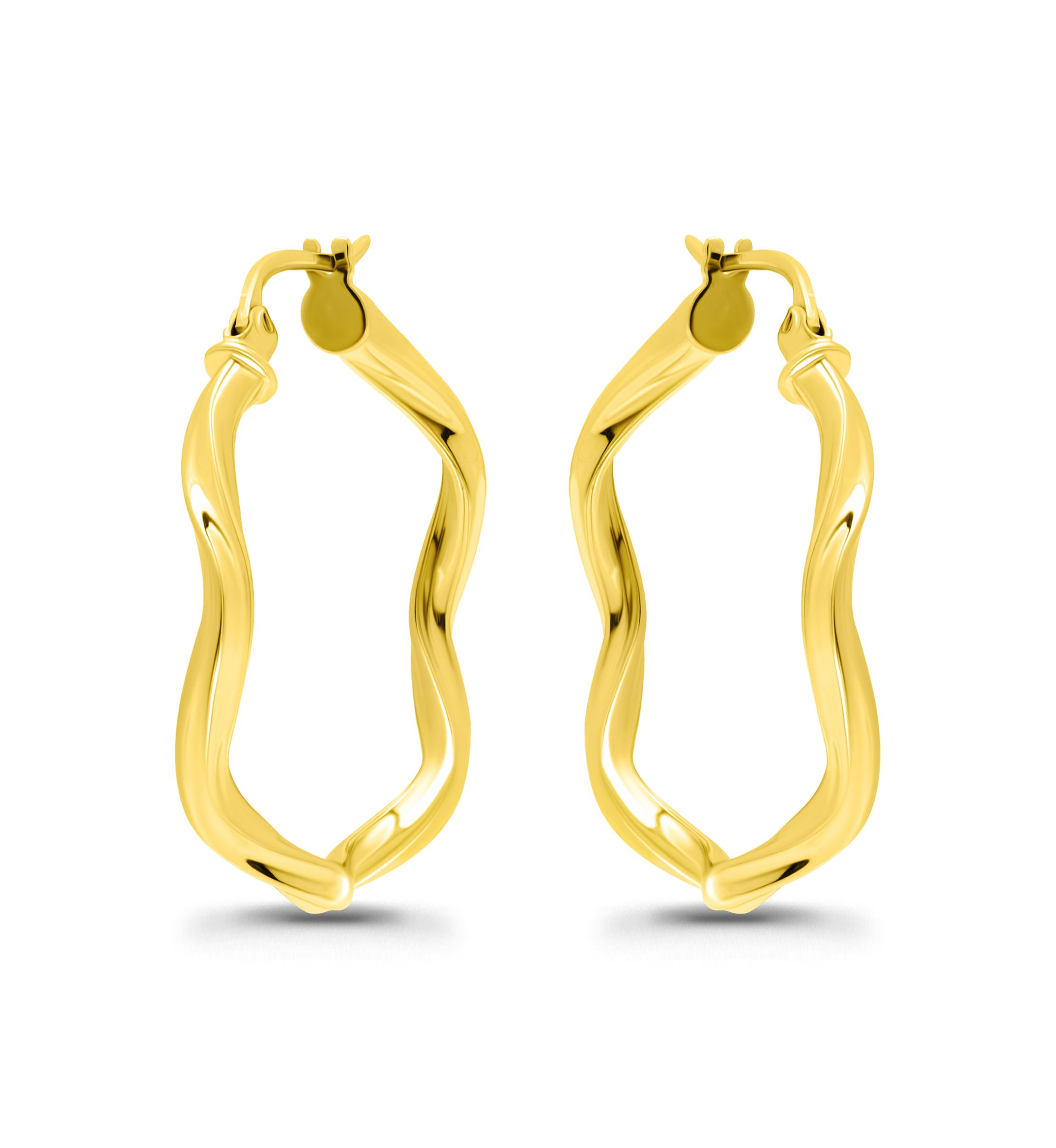 Wavy Twist Click Top Hoop Earrings