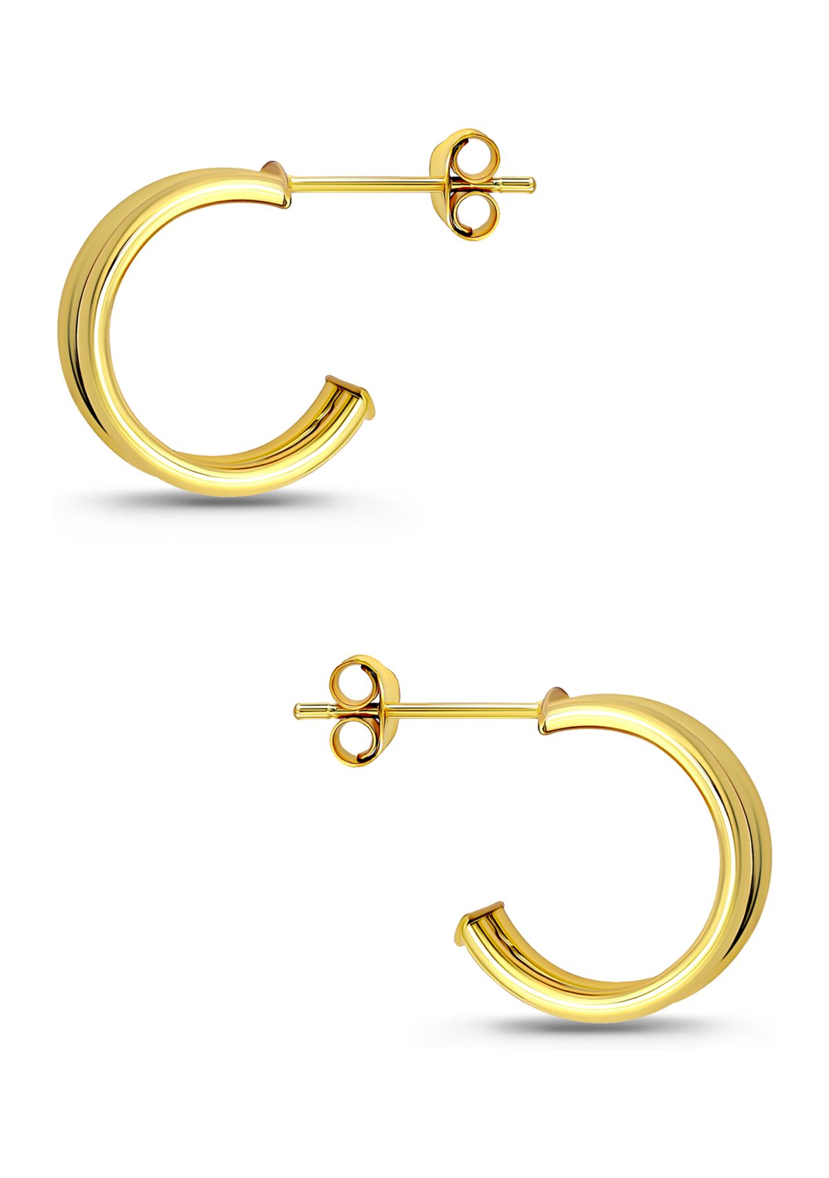 Sterling Silver 15 Millimeter Diagonal Ribbed Center Hoop Earrings