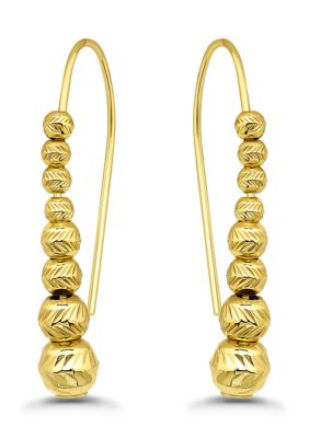 Belk Silverworks Sterling Silver Beaded Linear Earrings, Gold