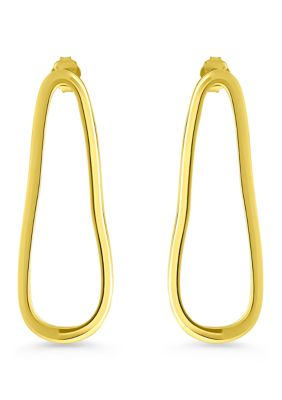 Belk Silverworks Sterling Silver Wavy Hoop Earrings