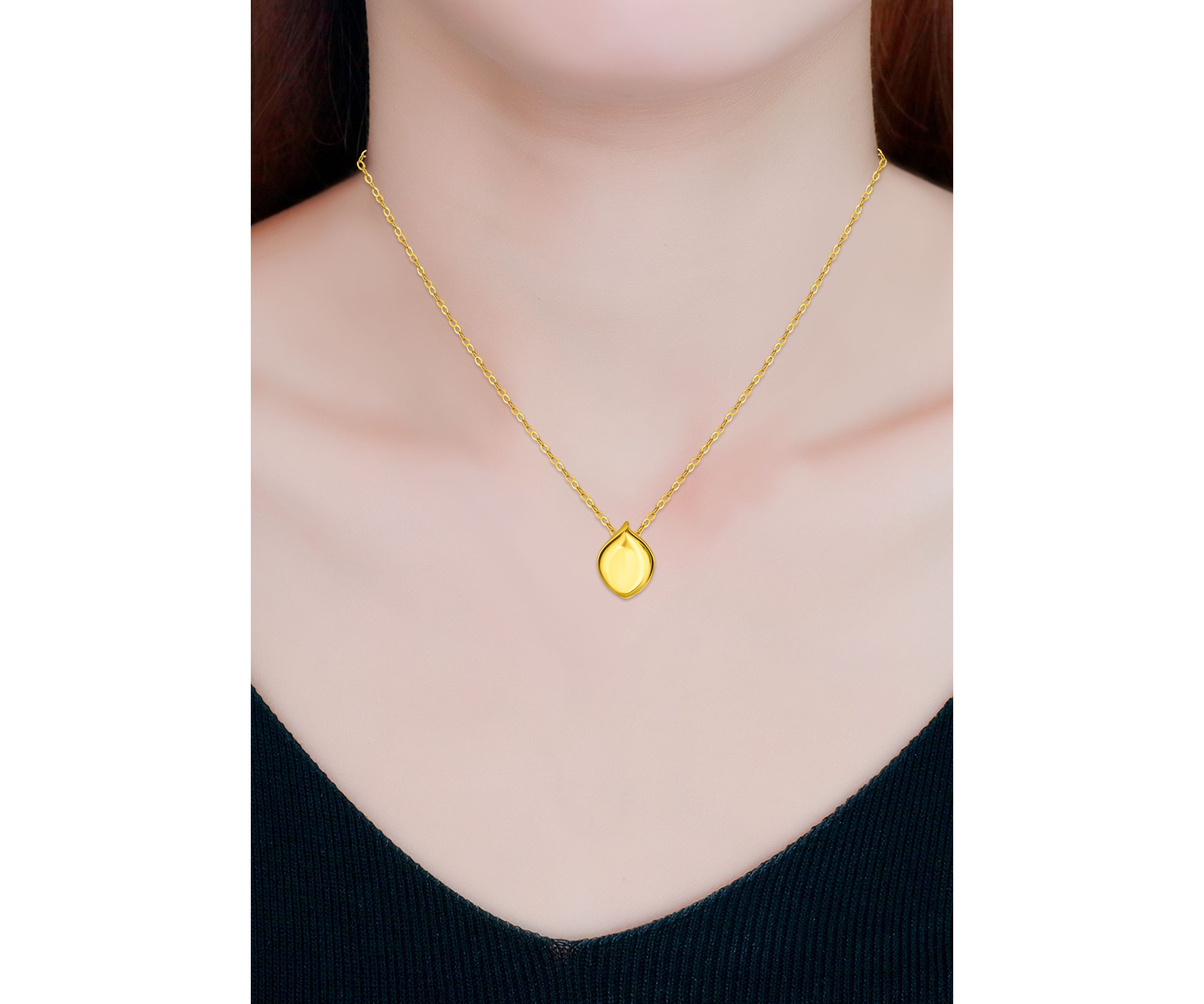 Sterling Silver Polished Teardrop Slide Necklace