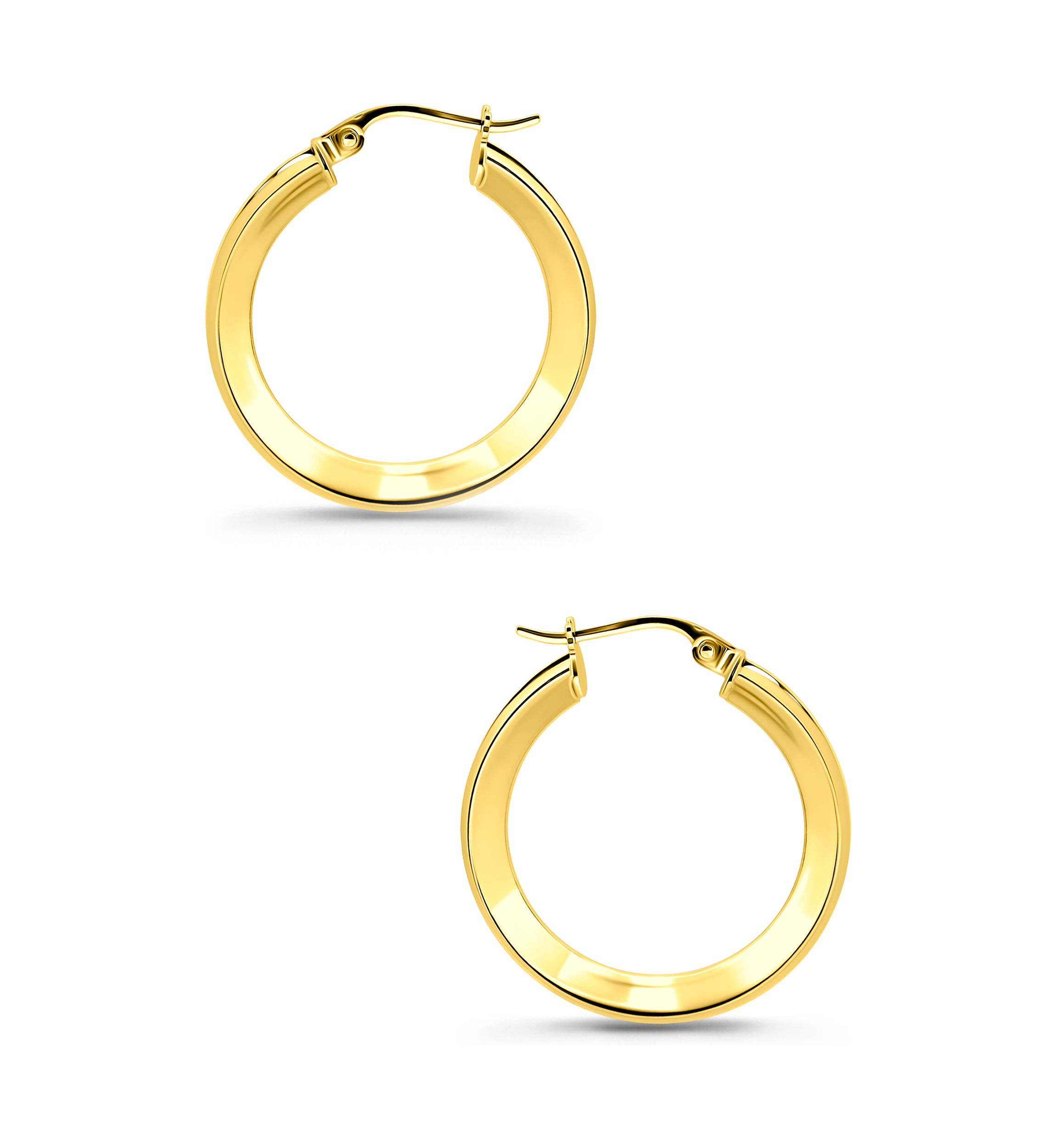 Sterling Silver Round Cubic Zirconia Channel Hoop Earrings