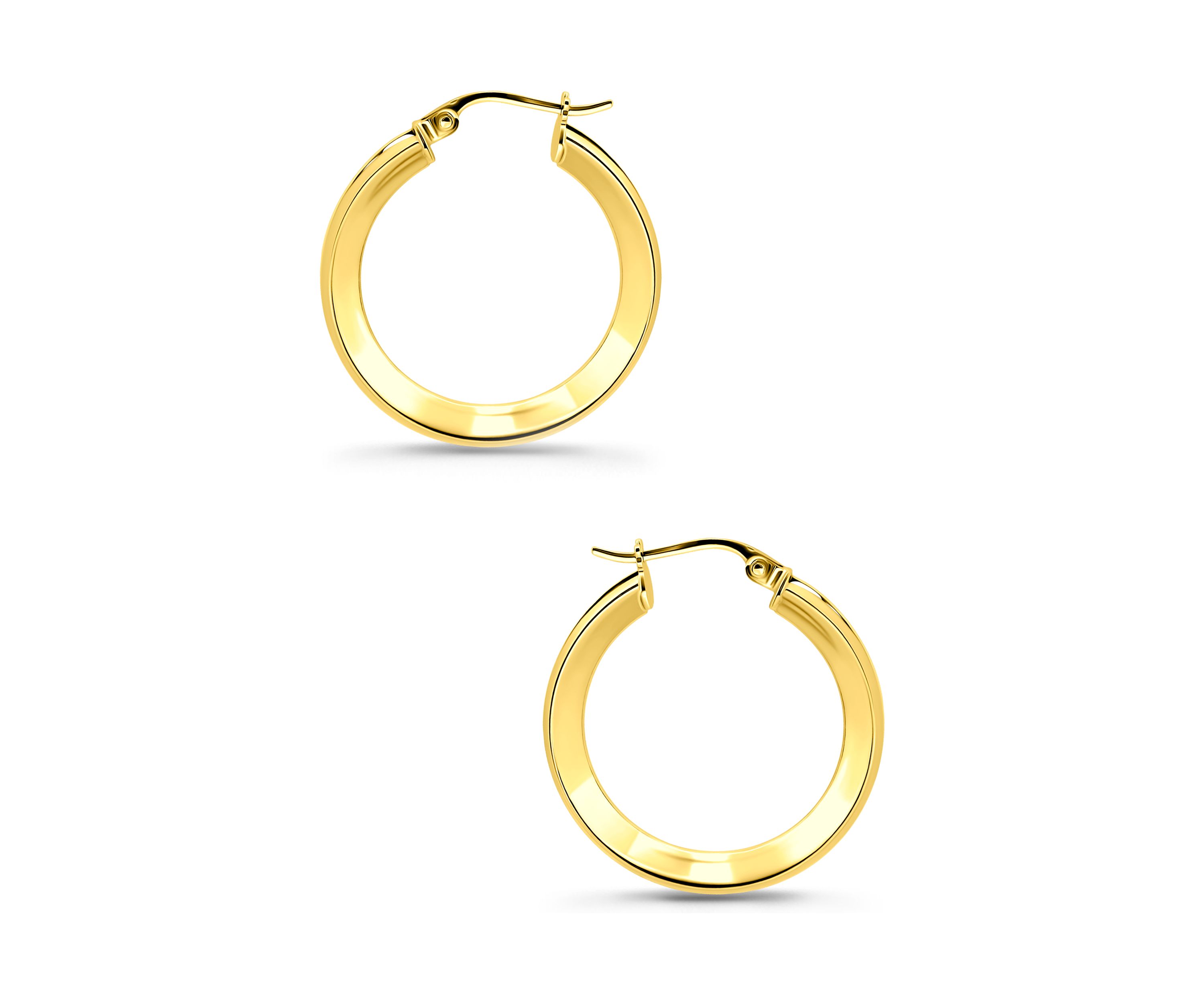 Sterling Silver Round Cubic Zirconia Channel Hoop Earrings