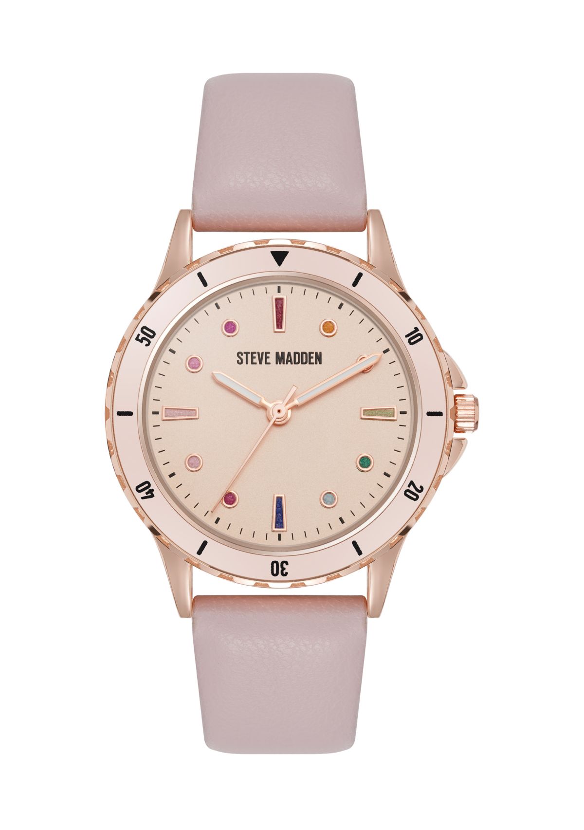  Womens Faux Leather Band Alloy Metal Watch