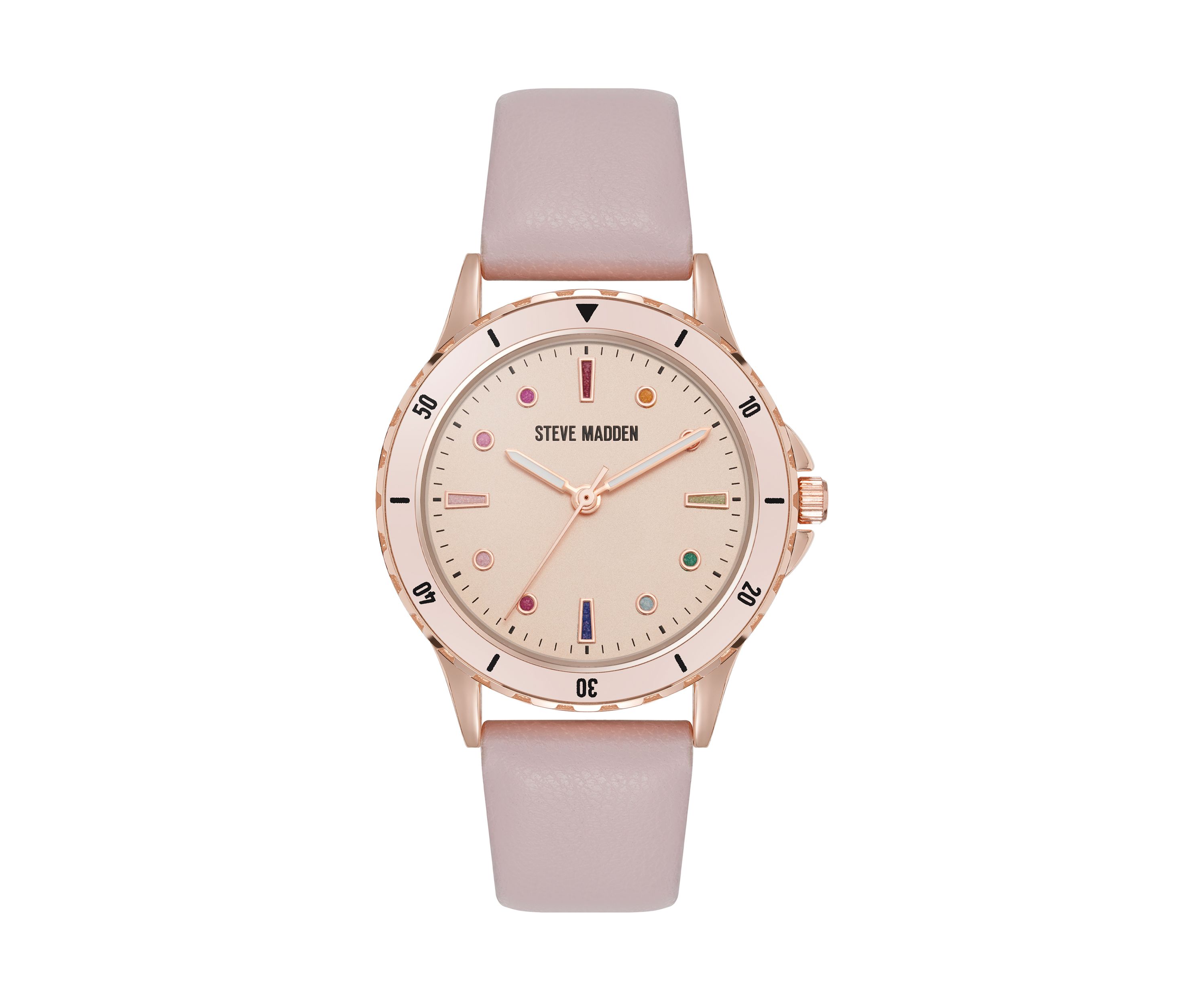 Womens Faux Leather Band Alloy Metal Watch