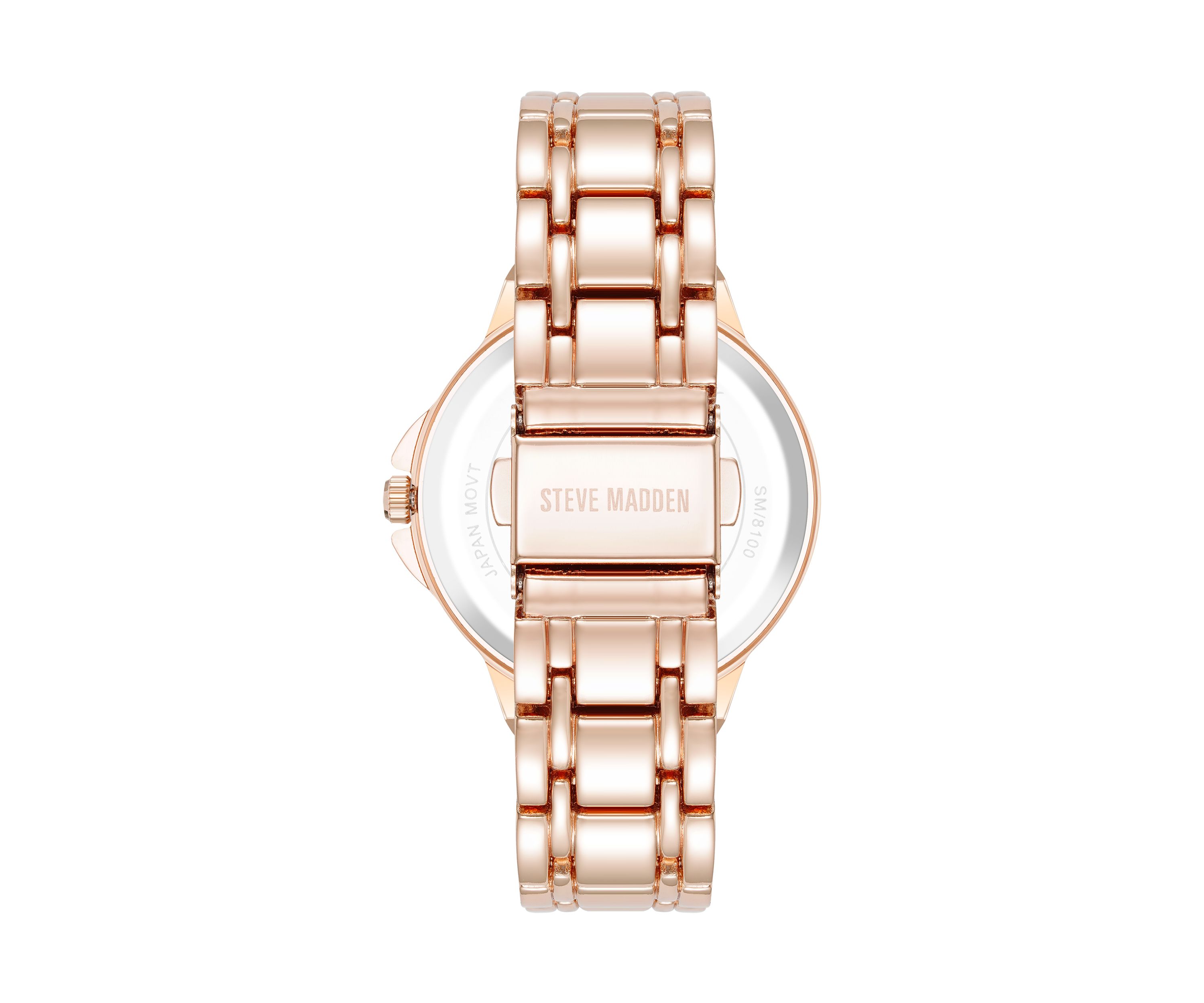 Charming Navy and Rose Gold-Tone Alloy Metal Bracelet Watch