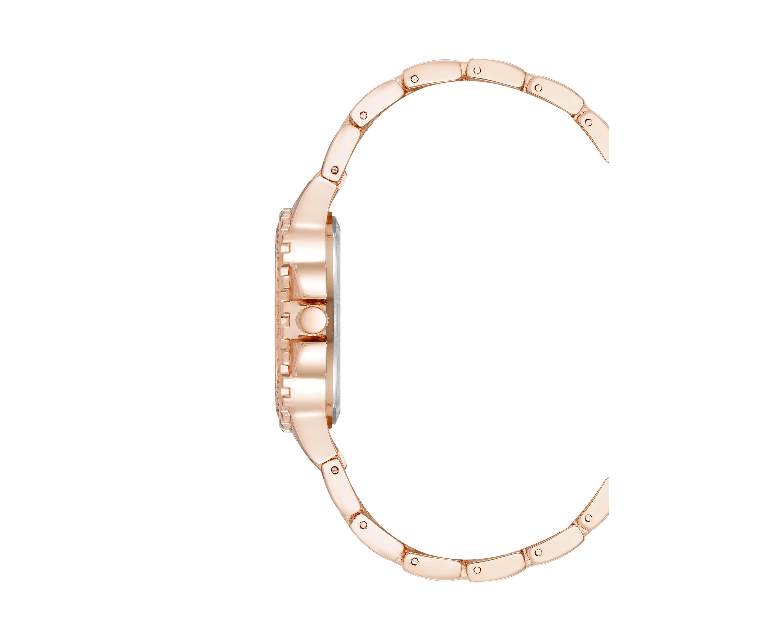 Charming Navy and Rose Gold-Tone Alloy Metal Bracelet Watch