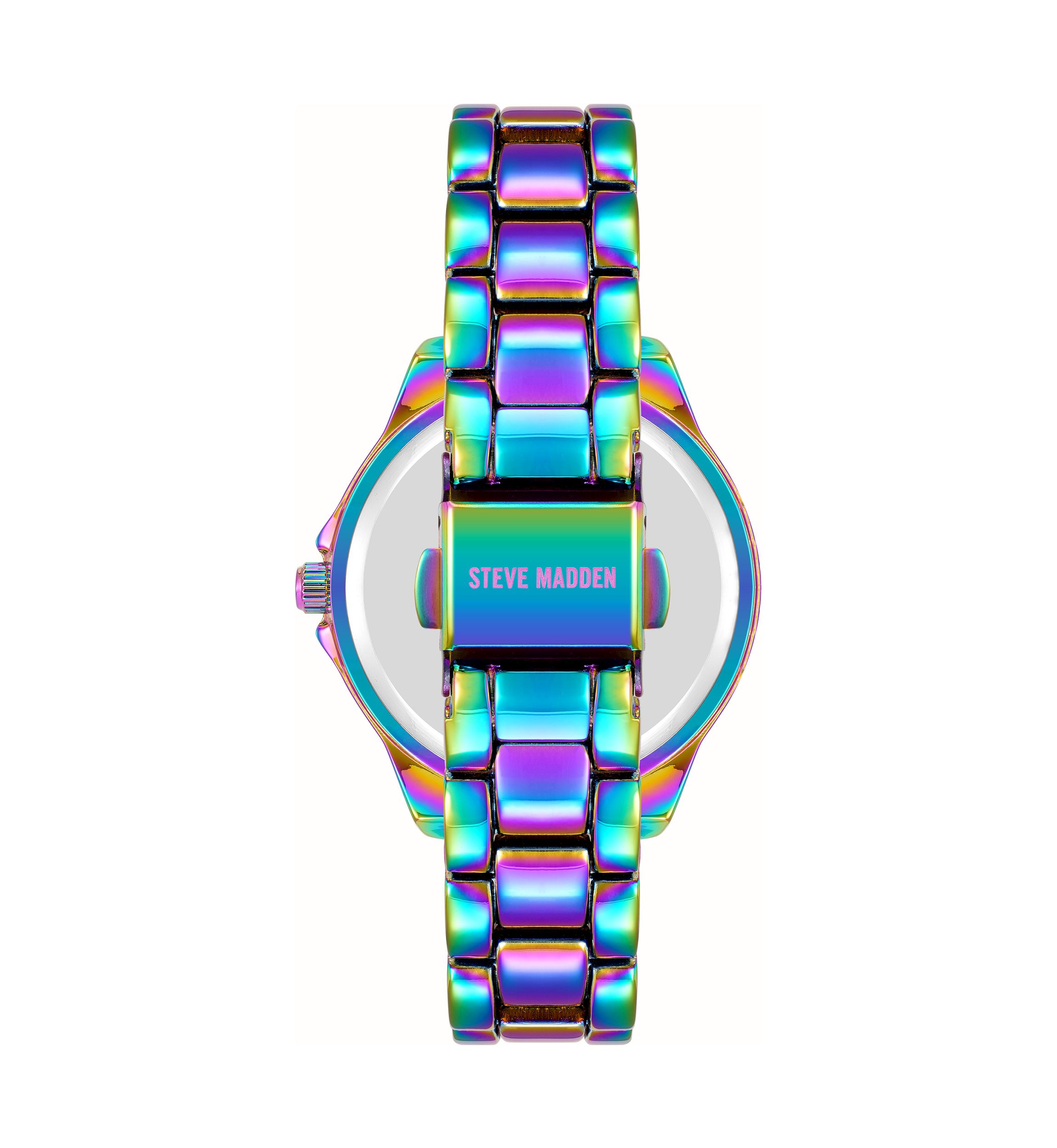 NWT Steve Madden Women\'s Chain Watch and Bracelet Set. Multicolored/black. Gold Multi Chain Bracelet Watches | Women main image 2