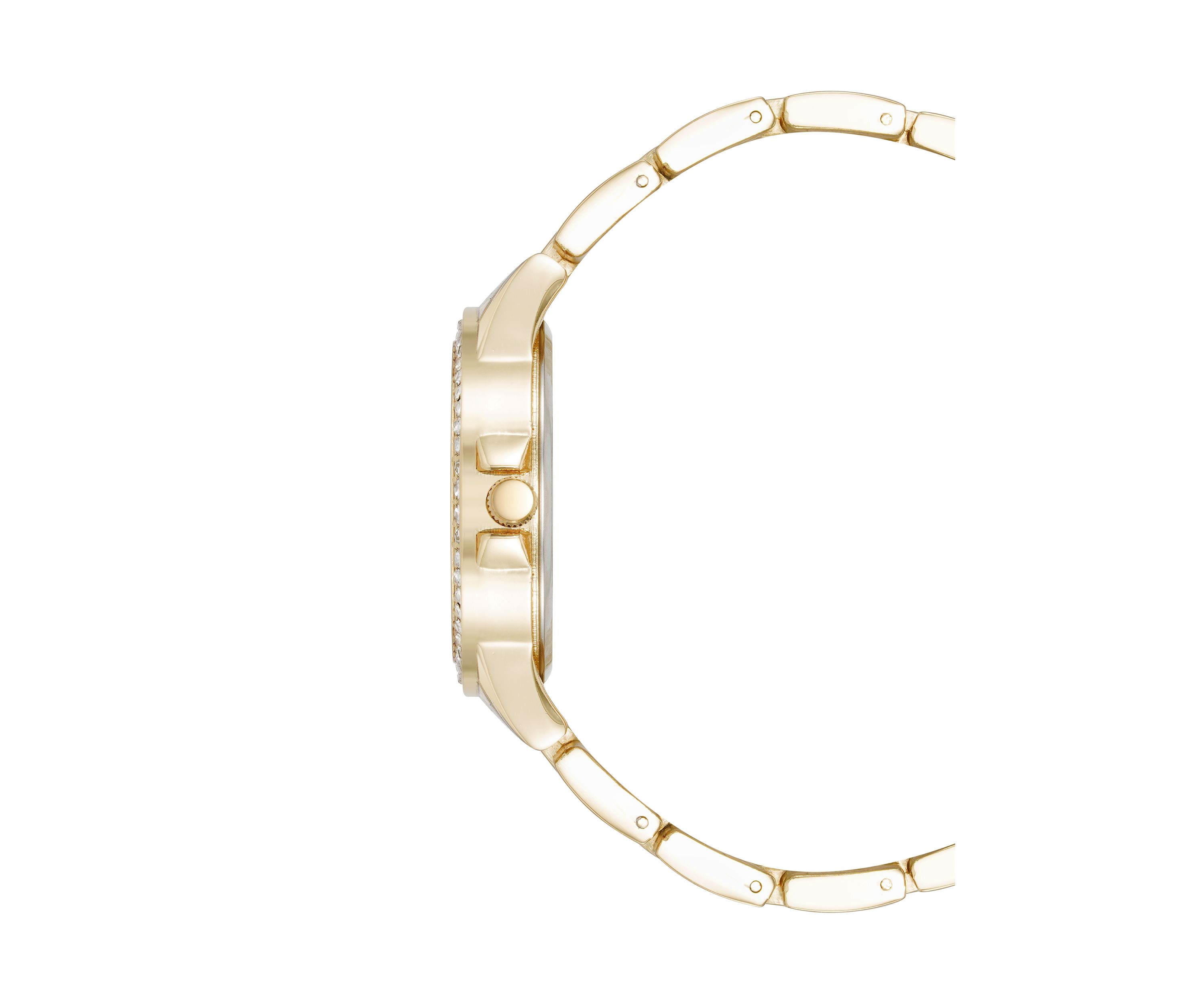 Signature Black Enamel and Gold-Tone Alloy Metal Bracelet Watch