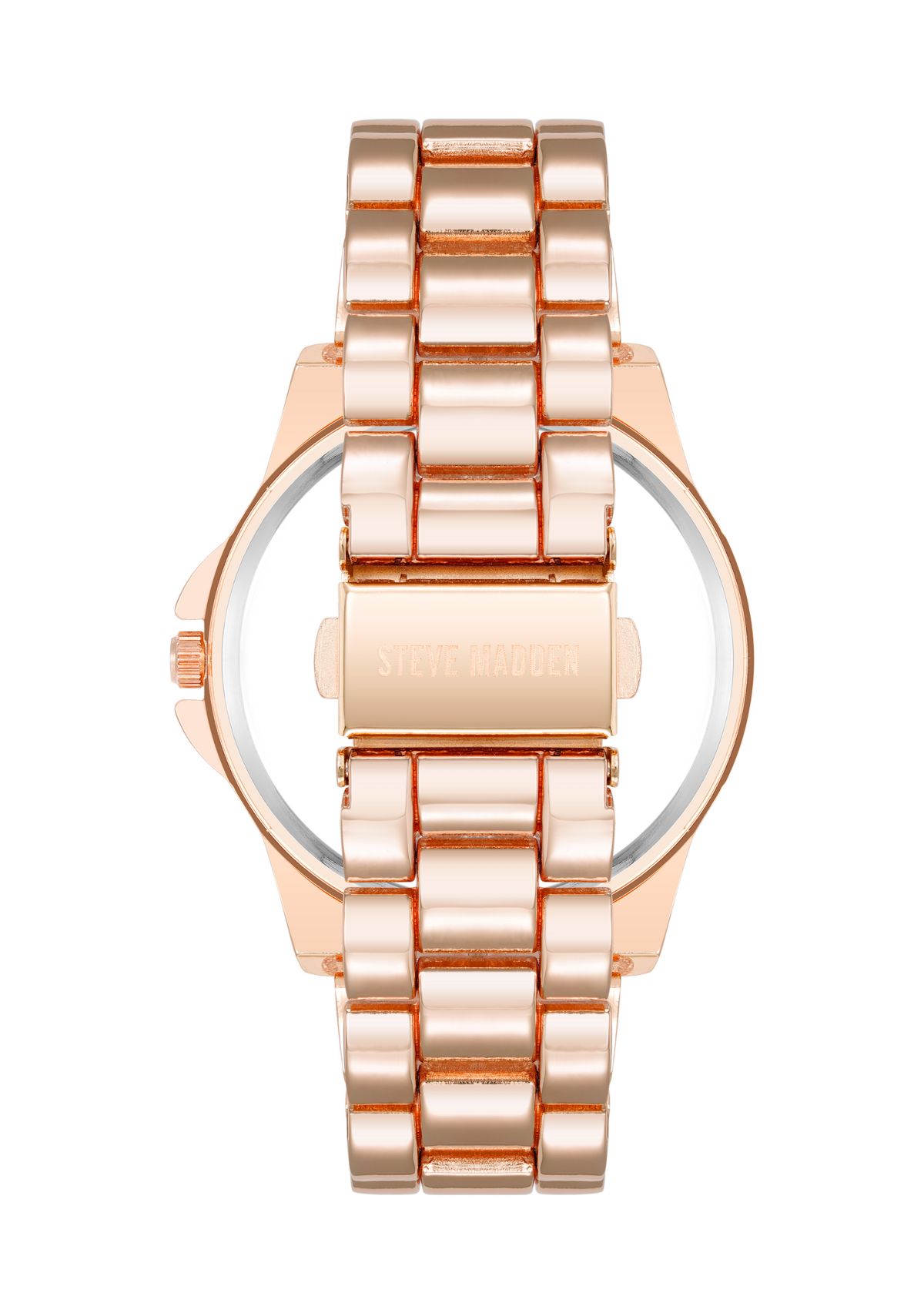 Modern Rose Gold Tone Alloy Metal Bracelet Watch