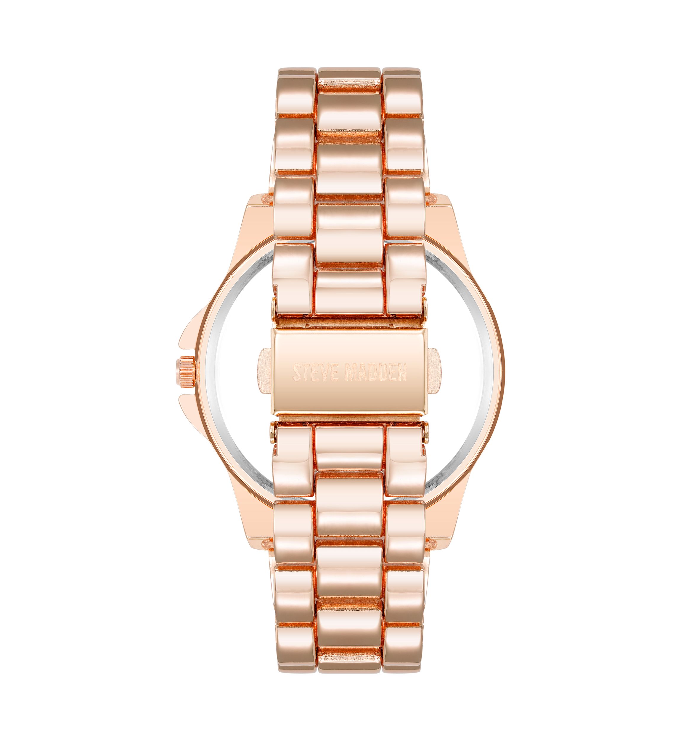 Modern Rose Gold Tone Alloy Metal Bracelet Watch