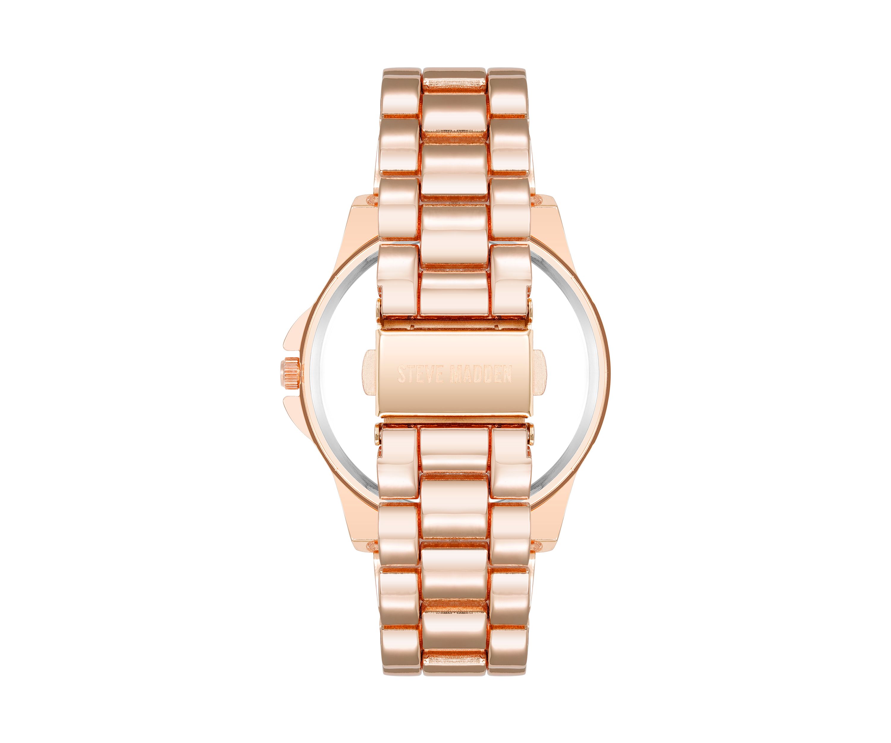 Modern Rose Gold Tone Alloy Metal Bracelet Watch