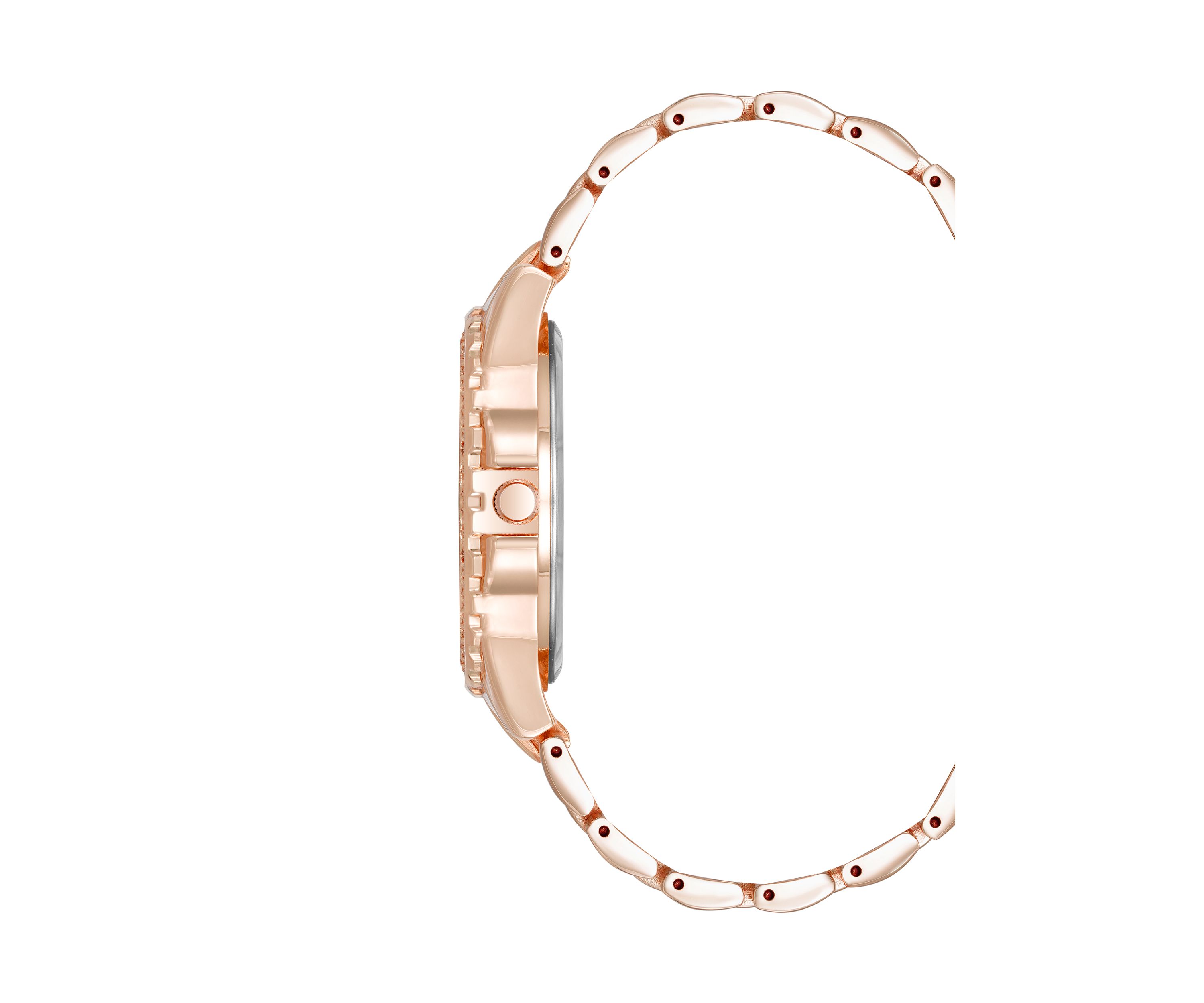 Modern Rose Gold Tone Alloy Metal Bracelet Watch