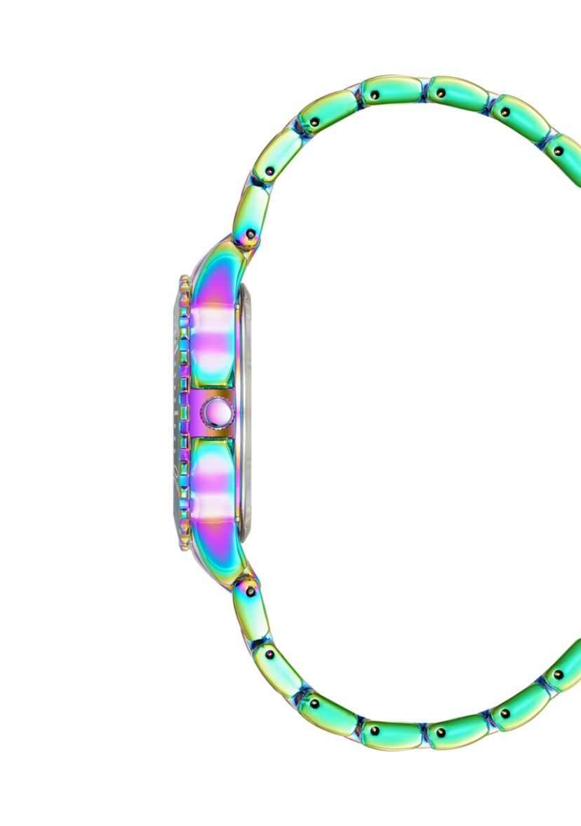 Essential Black and Rainbow Alloy Metal Bracelet Watch