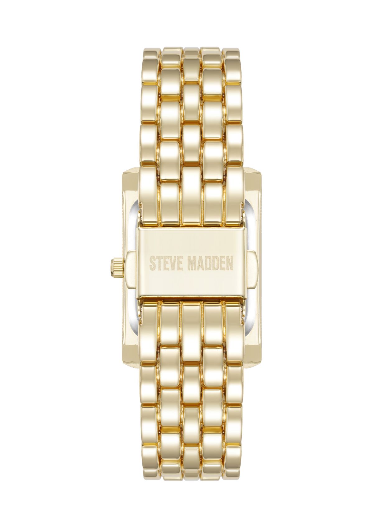  Crystal Accented Gold Tone Bracelet Watch