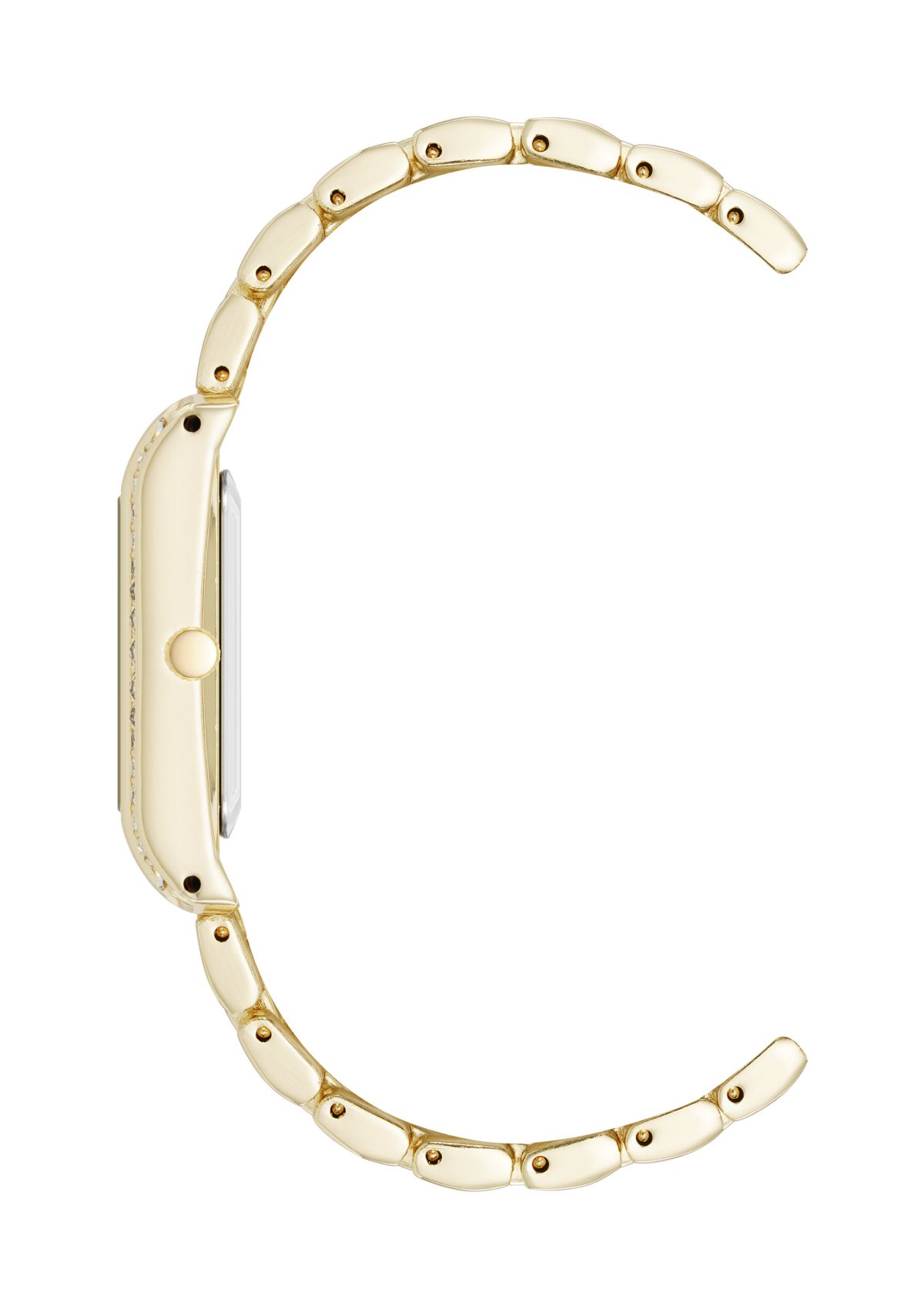  Crystal Accented Gold Tone Bracelet Watch