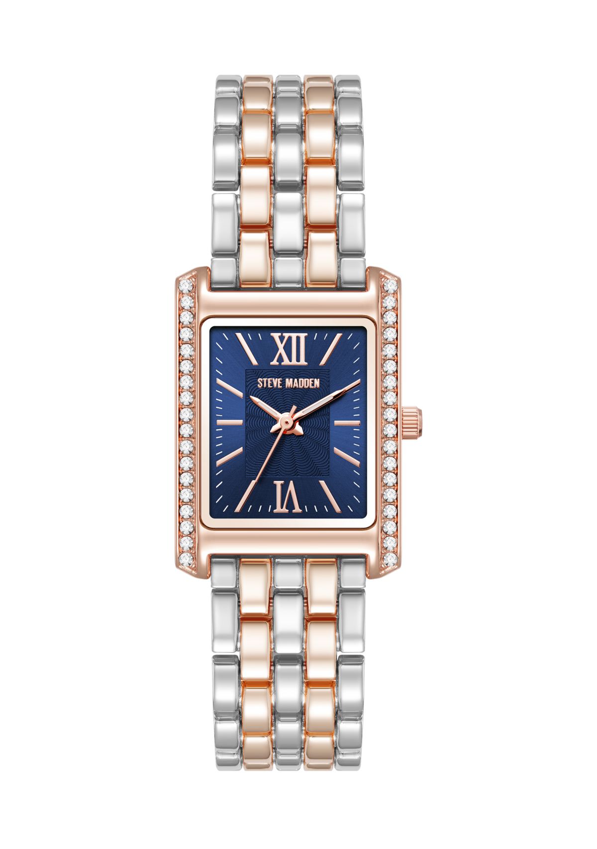 Womens Crystal Accented Two Tone Bracelet Watch