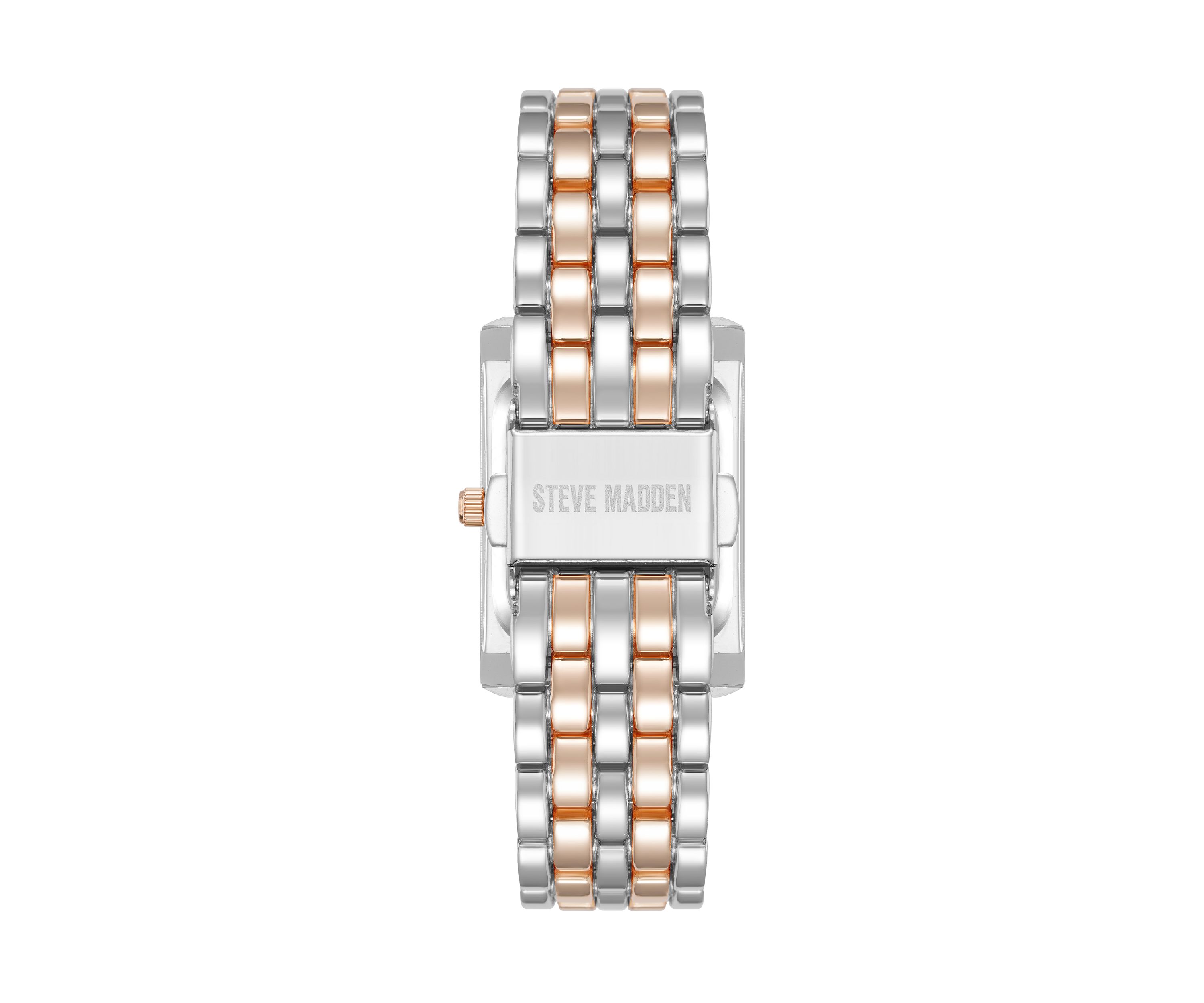 Womens Crystal Accented Two Tone Bracelet Watch