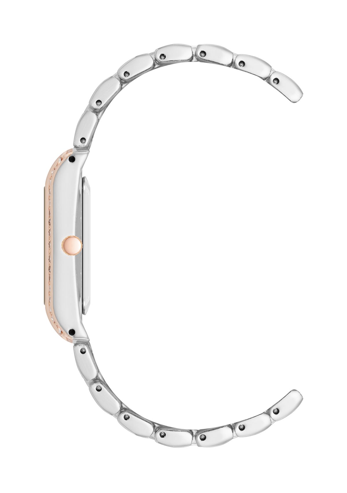 Womens Crystal Accented Two Tone Bracelet Watch