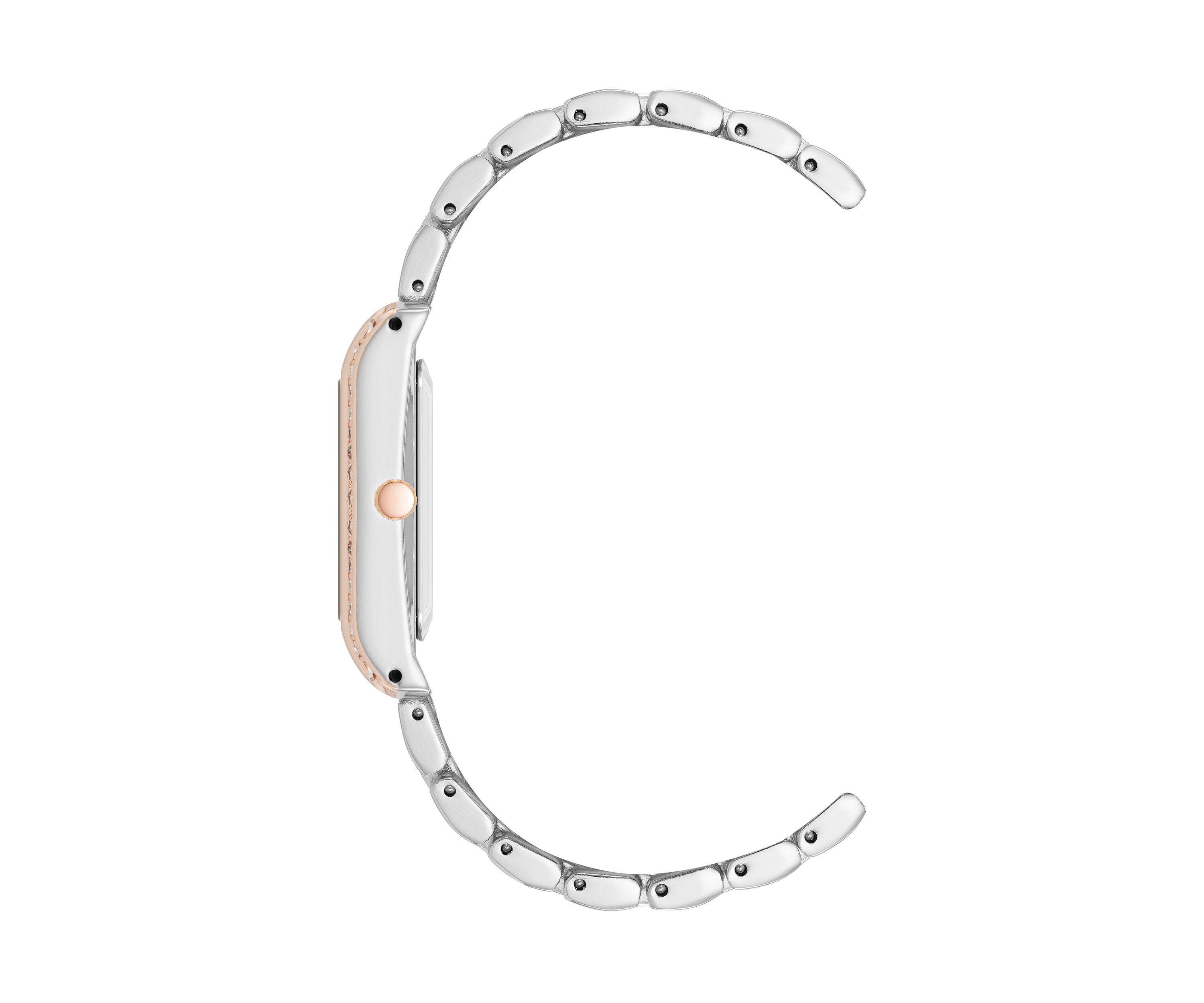 Womens Crystal Accented Two Tone Bracelet Watch