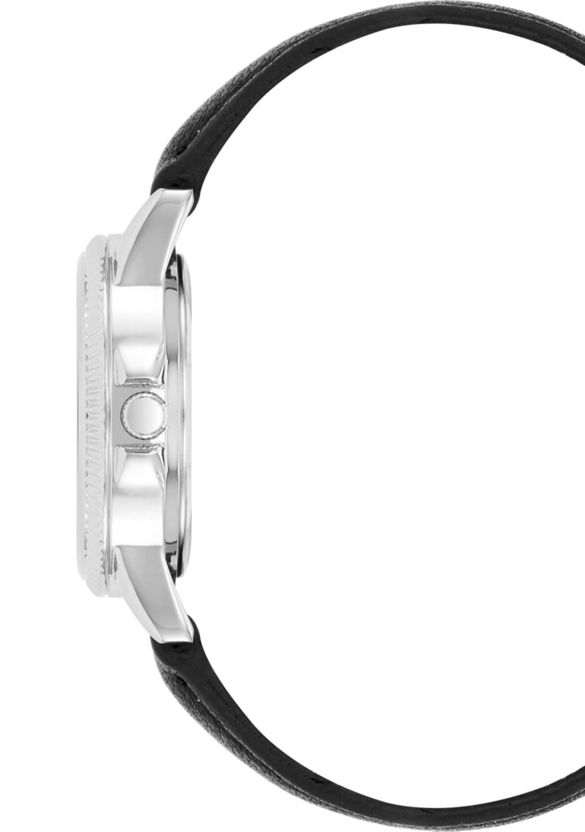 Premium Roman Numeral Black PU Leather Band Watch