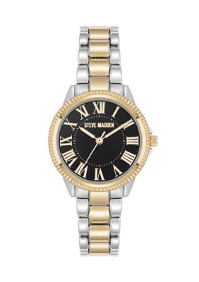 Steve Madden SM Repeat Logo Bracelet Watch New Steve Madden Black/Rose Gold Watch Rhinestones and Black  main image 3