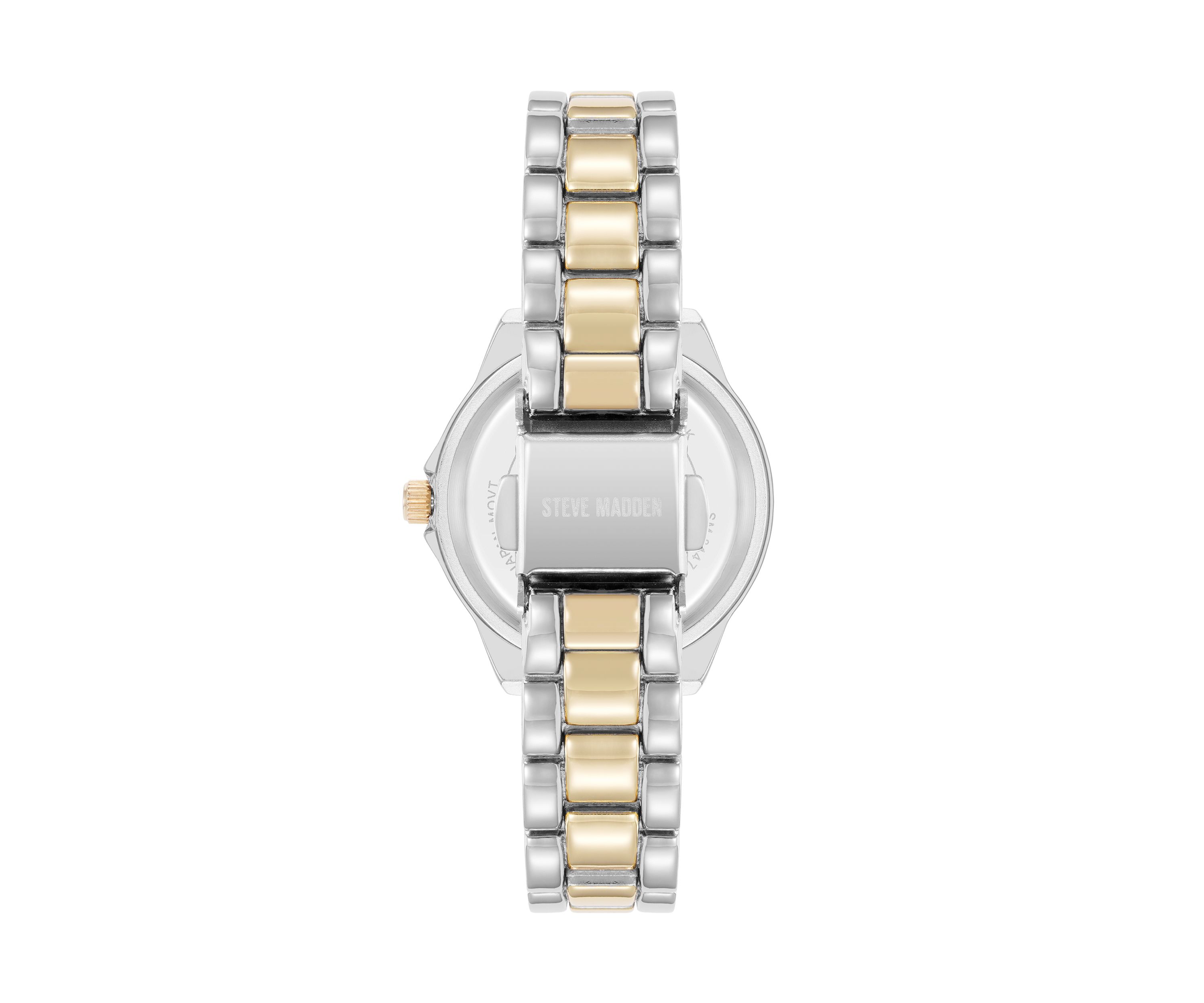 Roman Numeral Two-Tone Alloy Metal Bracelet Watch