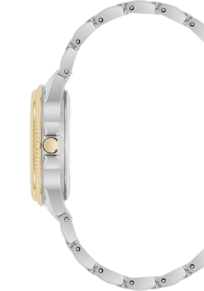 Roman Numeral Two-Tone Alloy Metal Bracelet Watch