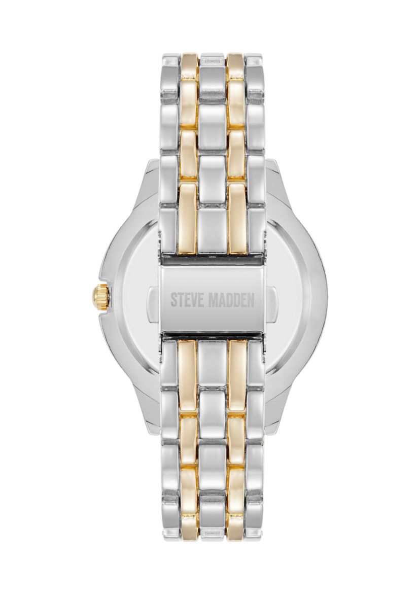 Two-Tone Alloy Metal Bracelet Watch