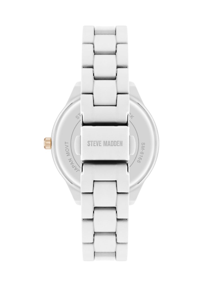 Matte White gold tone Bracelet Watch