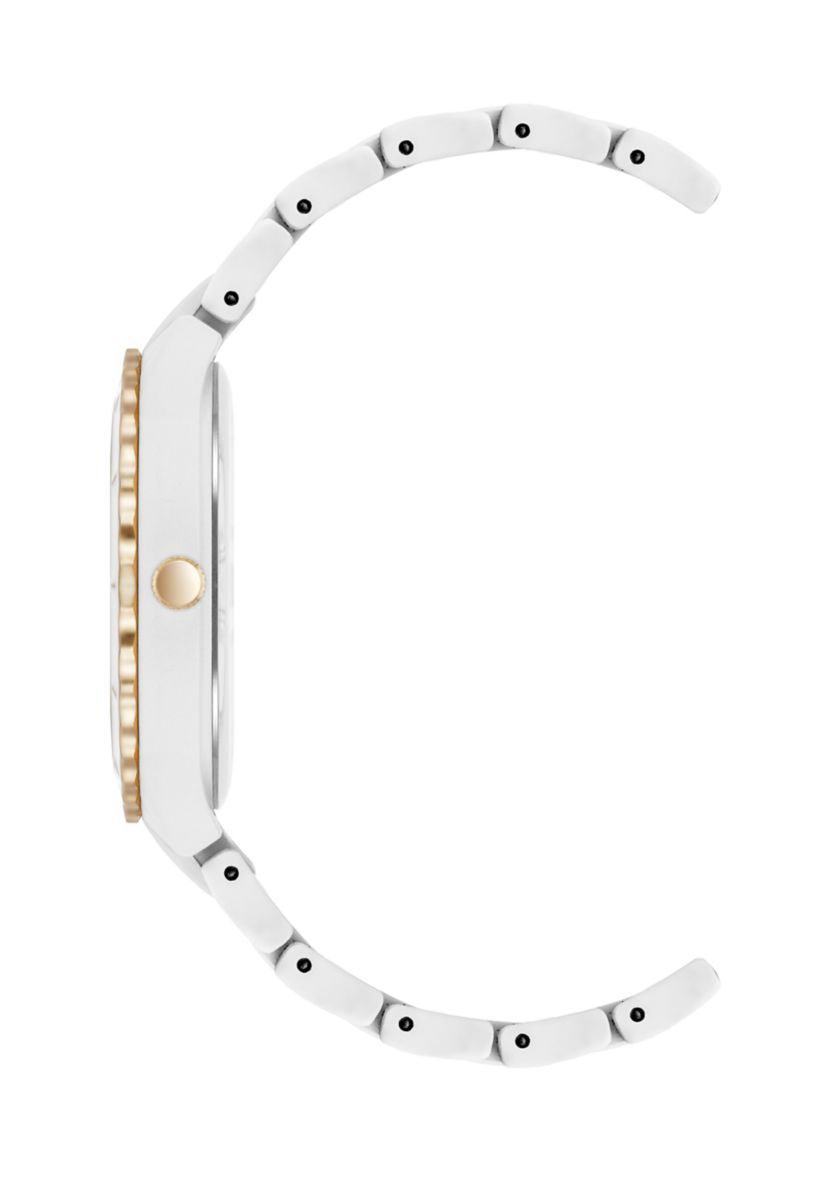 Matte White gold tone Bracelet Watch