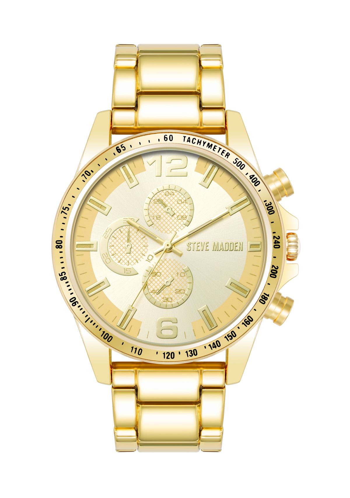  Mens Contemporary Gold Tone Alloy Metal Watch