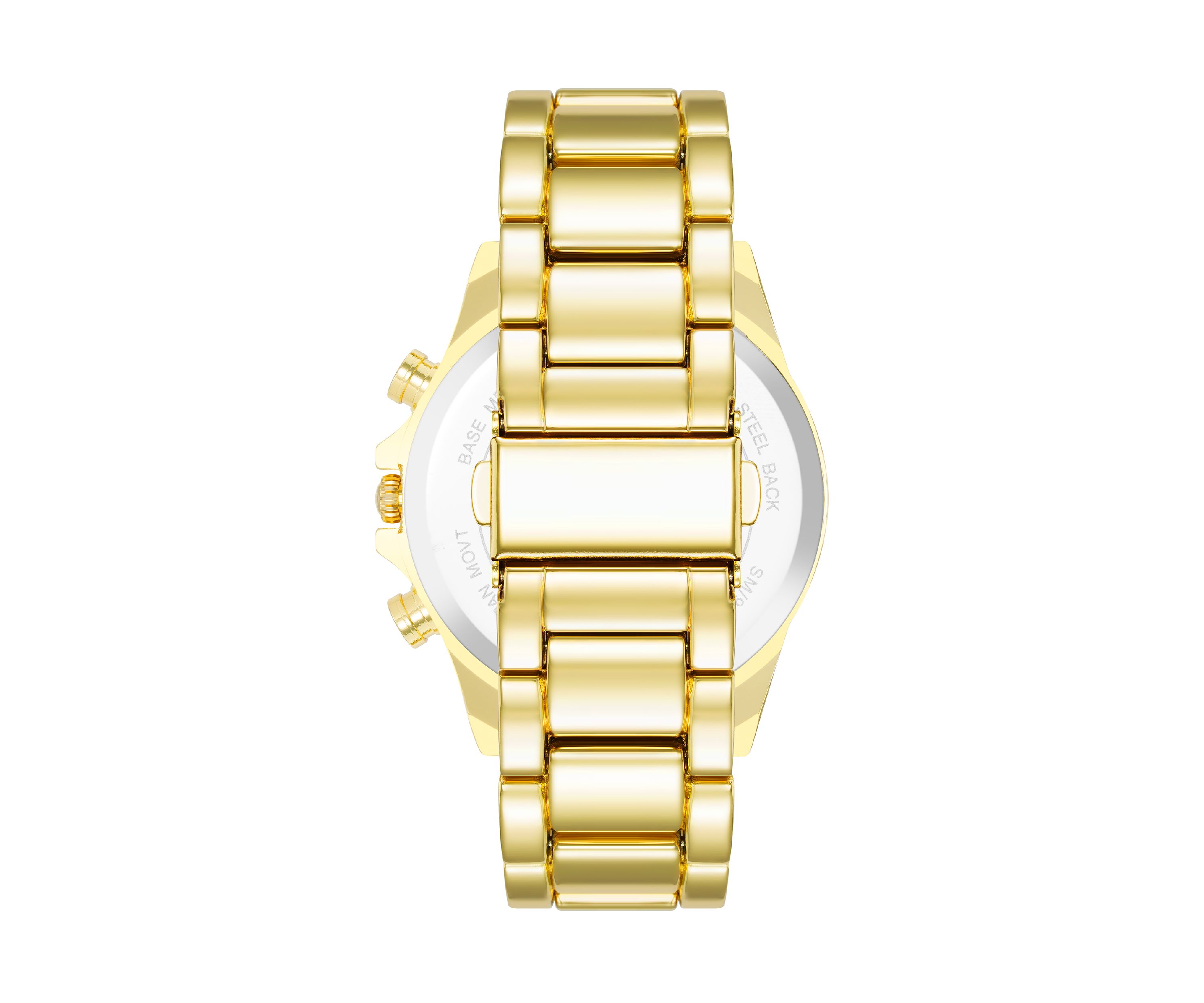  Mens Contemporary Gold Tone Alloy Metal Watch