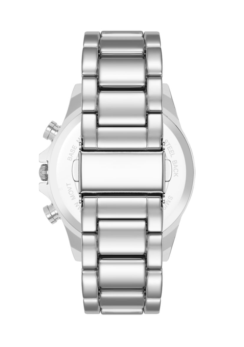 Modern Navy Dial and Silver-Tone Alloy Metal Watch