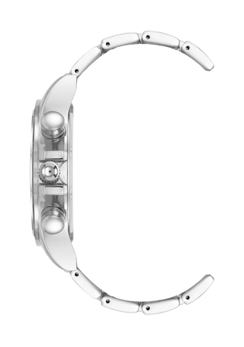 Modern Navy Dial and Silver-Tone Alloy Metal Watch