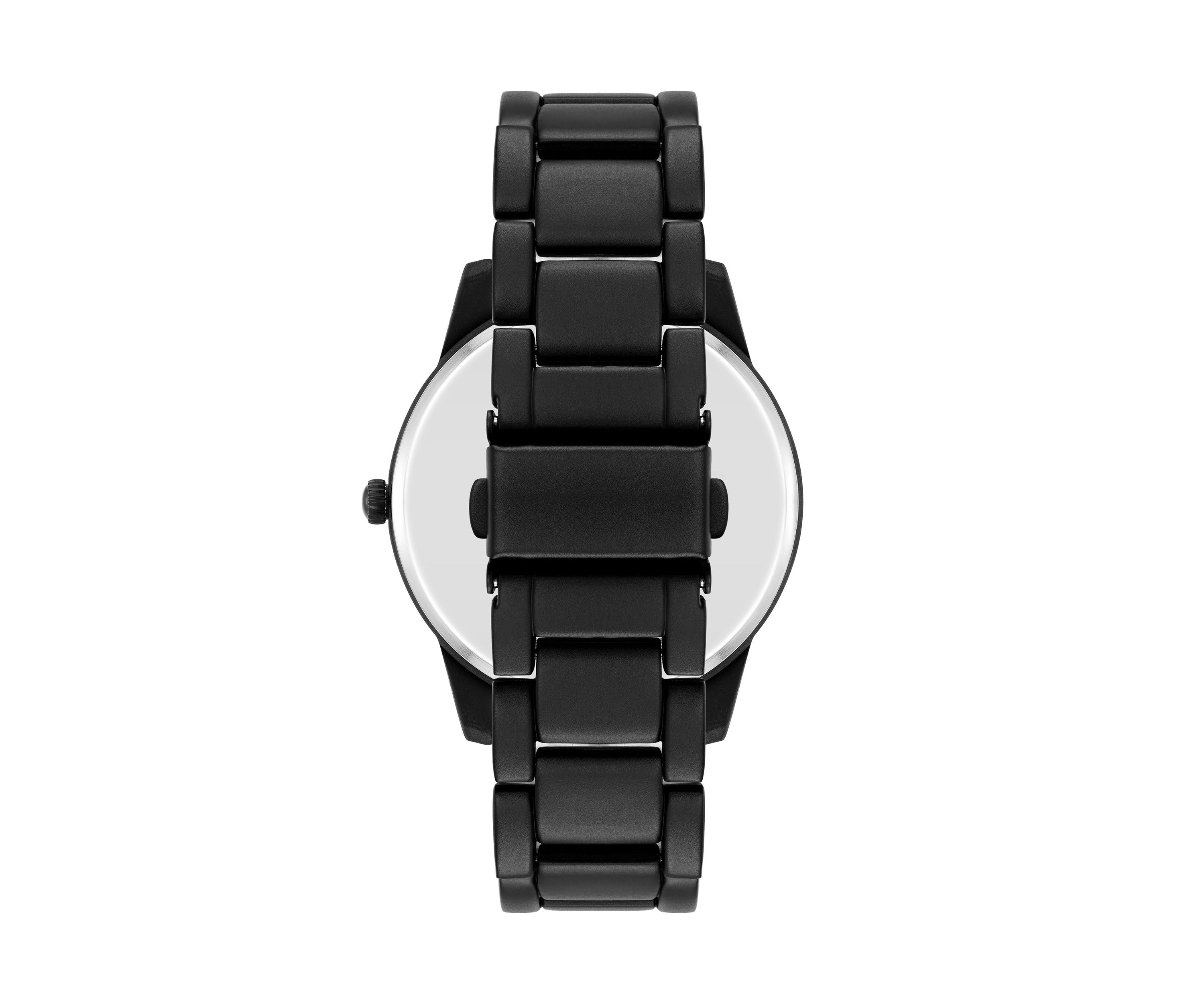 Contemporary Black Alloy Metal Watch