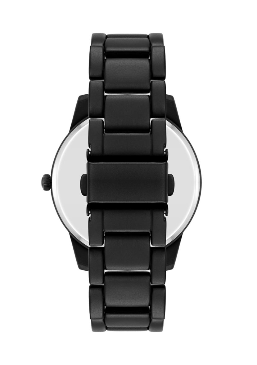 Contemporary Black Alloy Metal Watch