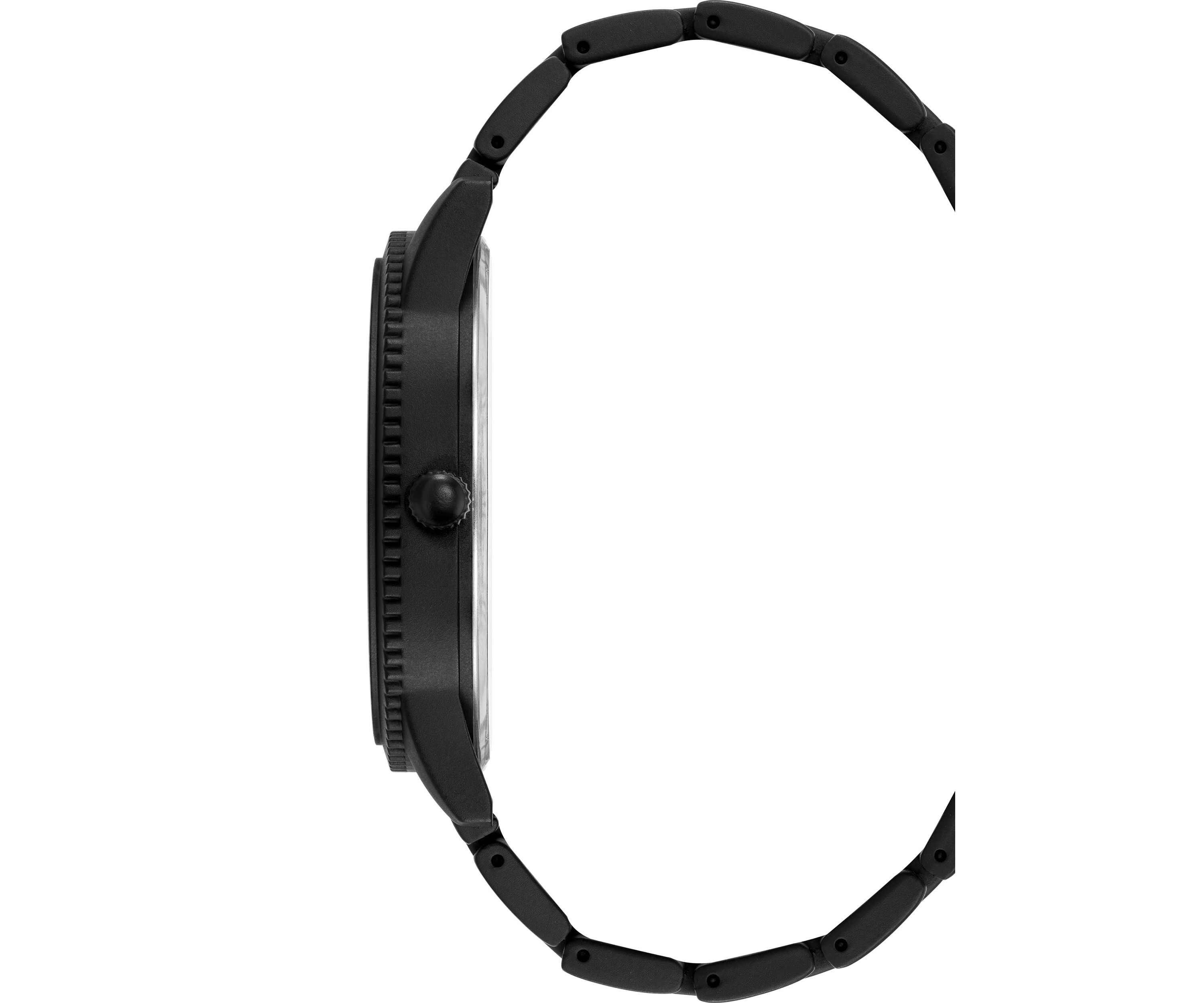 Contemporary Black Alloy Metal Watch