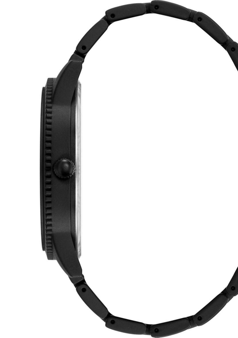 Contemporary Black Alloy Metal Watch