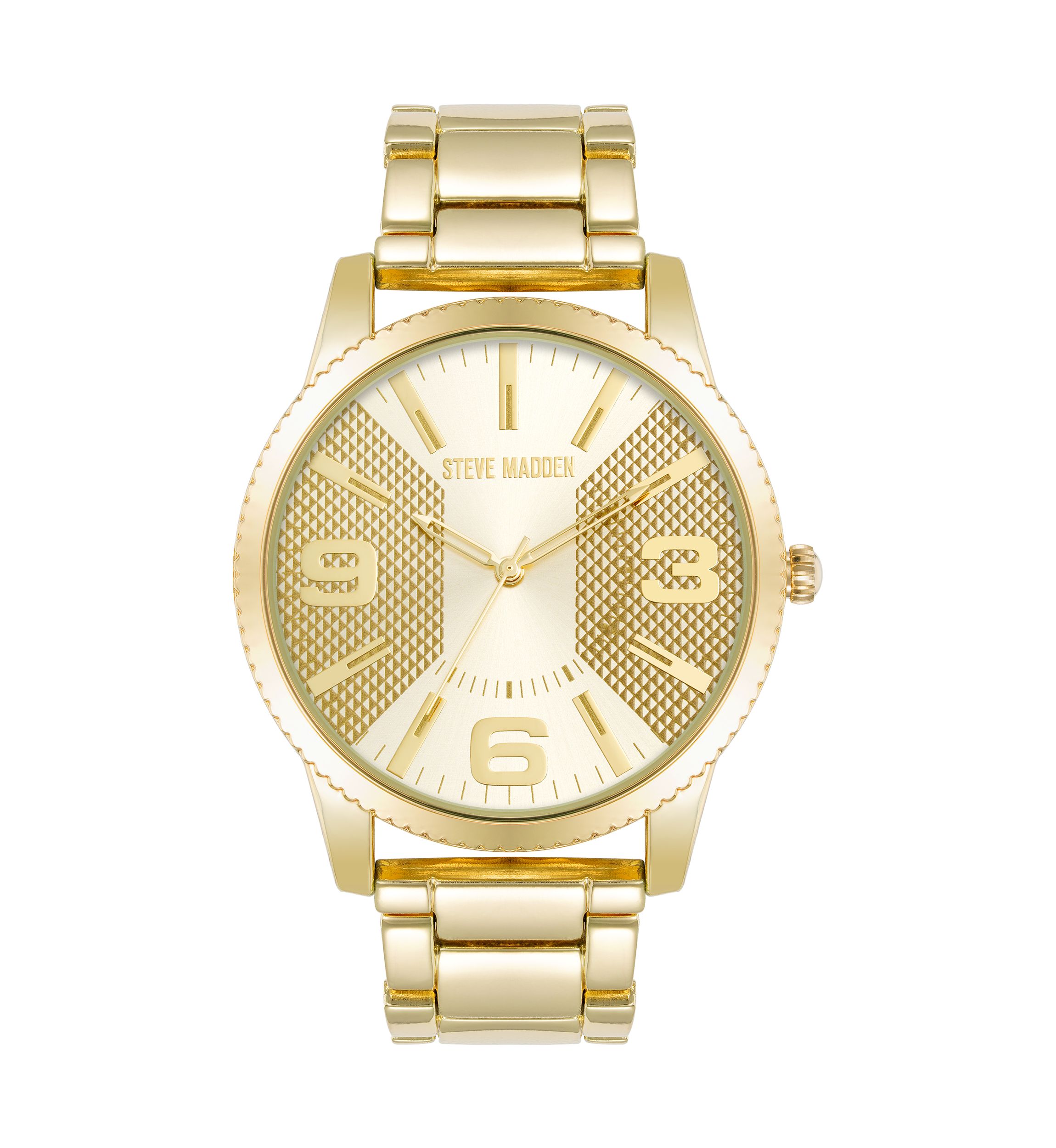 Contemporary Gold Tone Alloy Metal Watch