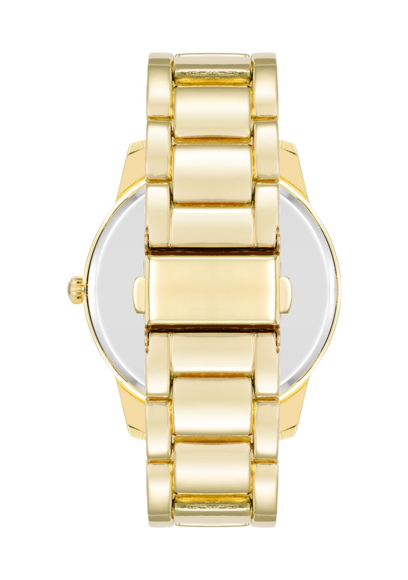 Contemporary Gold Tone Alloy Metal Watch