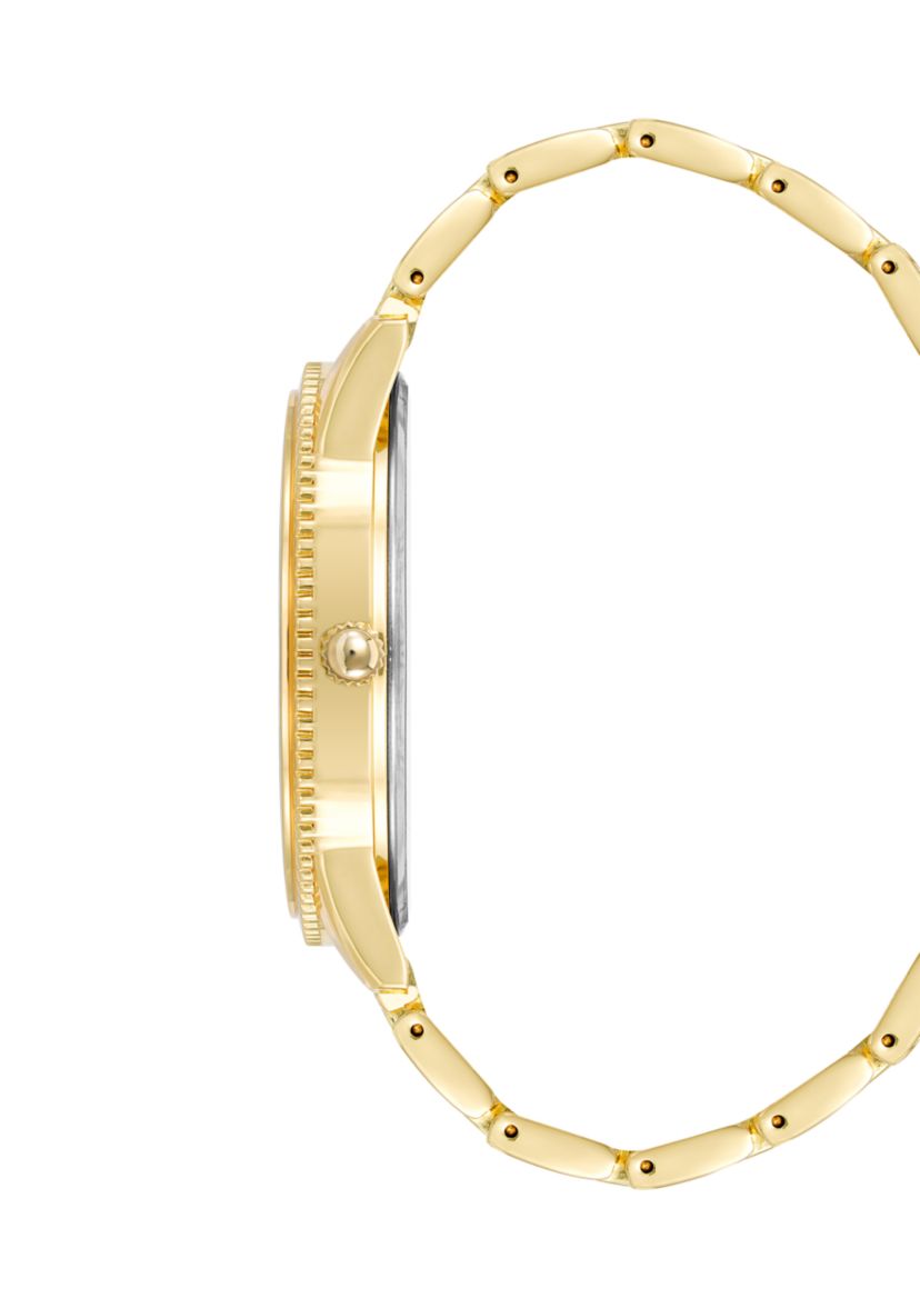 Contemporary Gold Tone Alloy Metal Watch