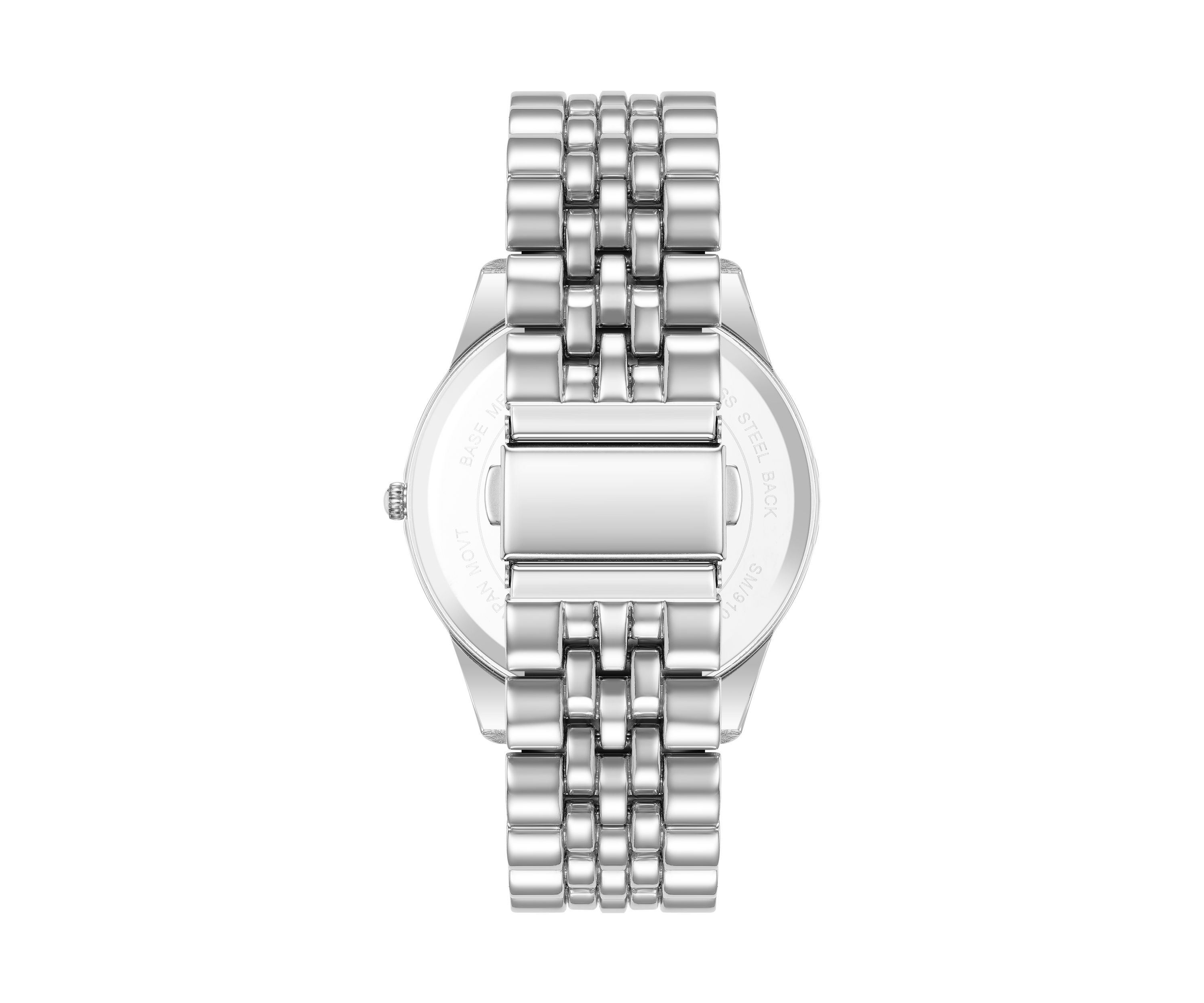  Coin Edge Navy and Silver Tone Alloy Metal Watch