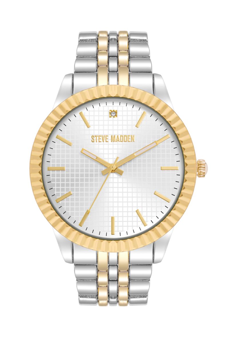 Coin Edge Two Tone Alloy Metal Watch