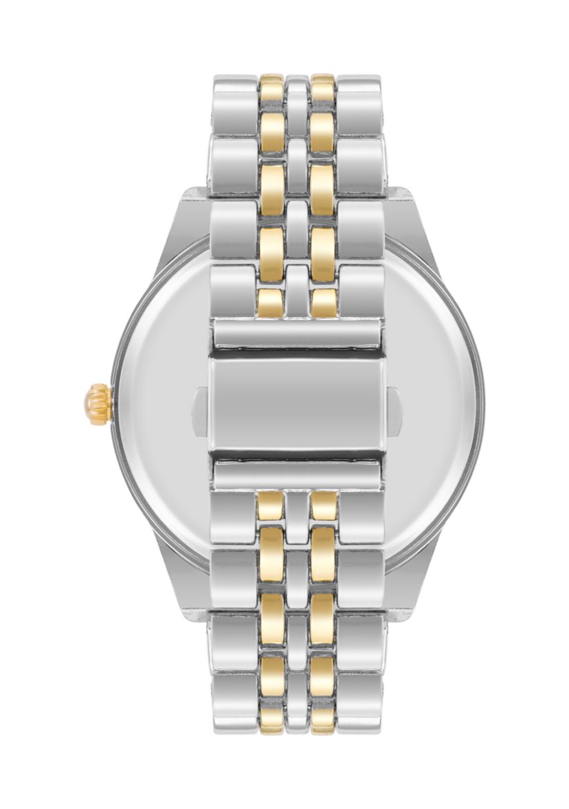 Coin Edge Two Tone Alloy Metal Watch