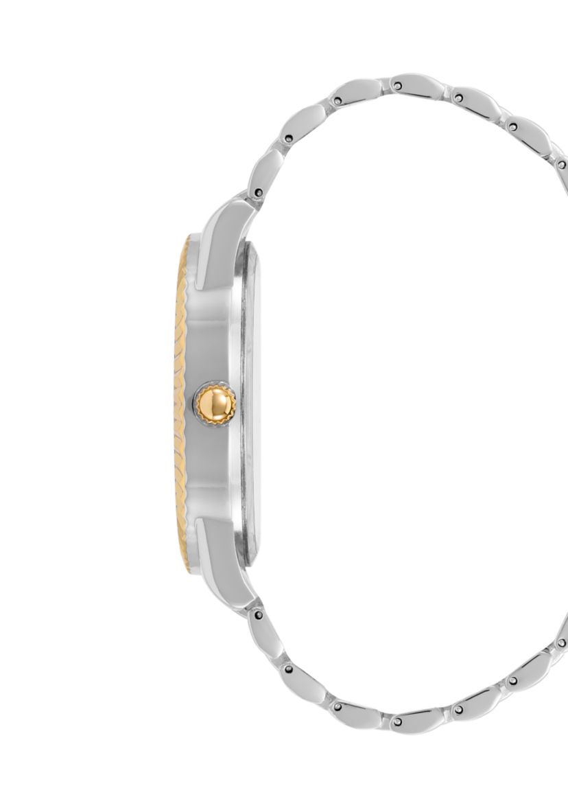 Coin Edge Two Tone Alloy Metal Watch