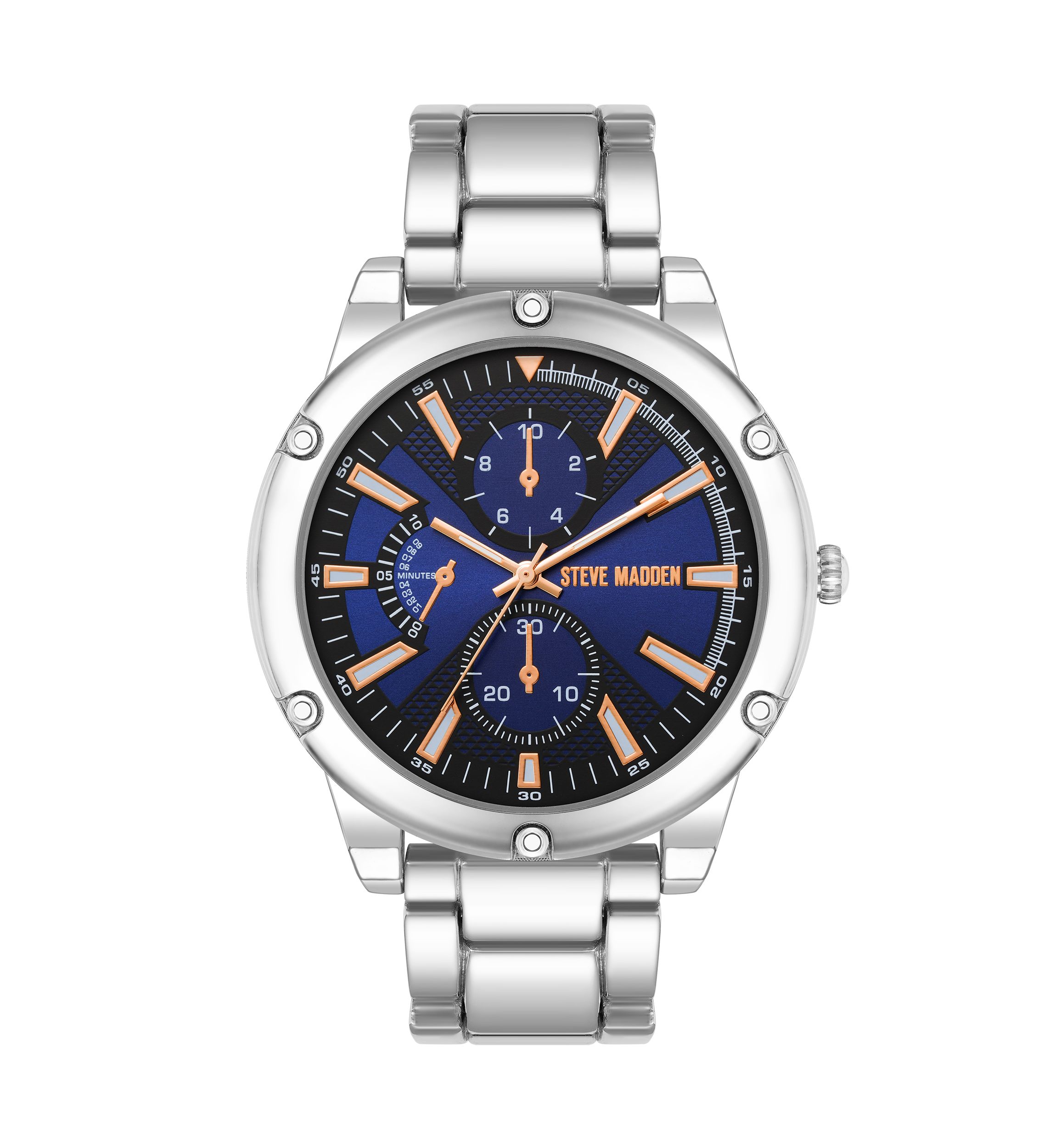 Everyday Blue and Silver-Tone Alloy Metal Watch