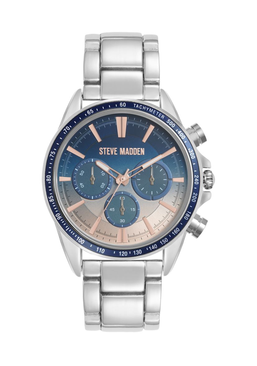 Contemporary Silver Tone Alloy Metal Watch